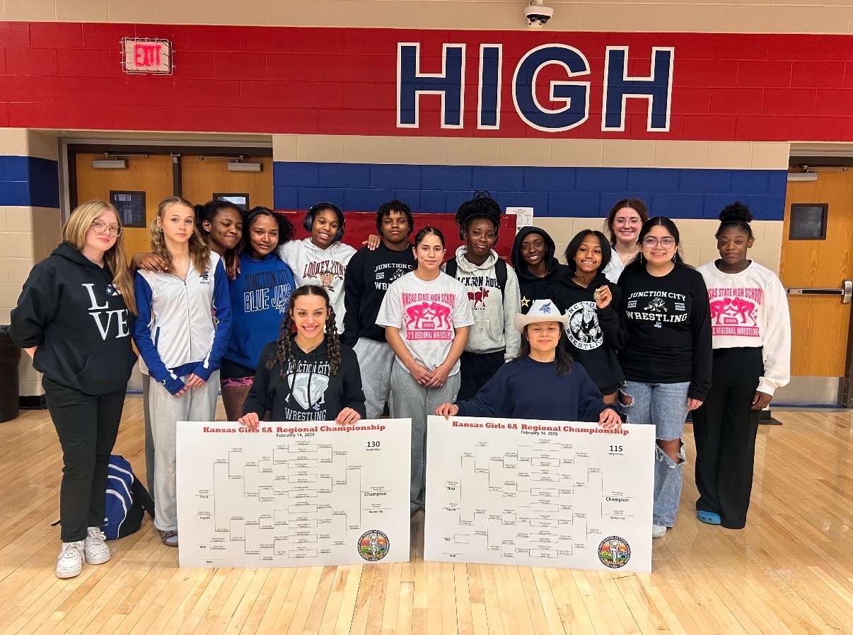 Junction City Girls Wrestling Team at the 6A regional Tournament in Wichita.