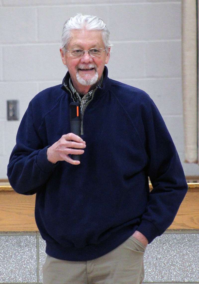 Michael Jilg talking to Washington Grade School students on President's Day.&nbsp;Photo by Cristina Janney/Hays Post&nbsp;