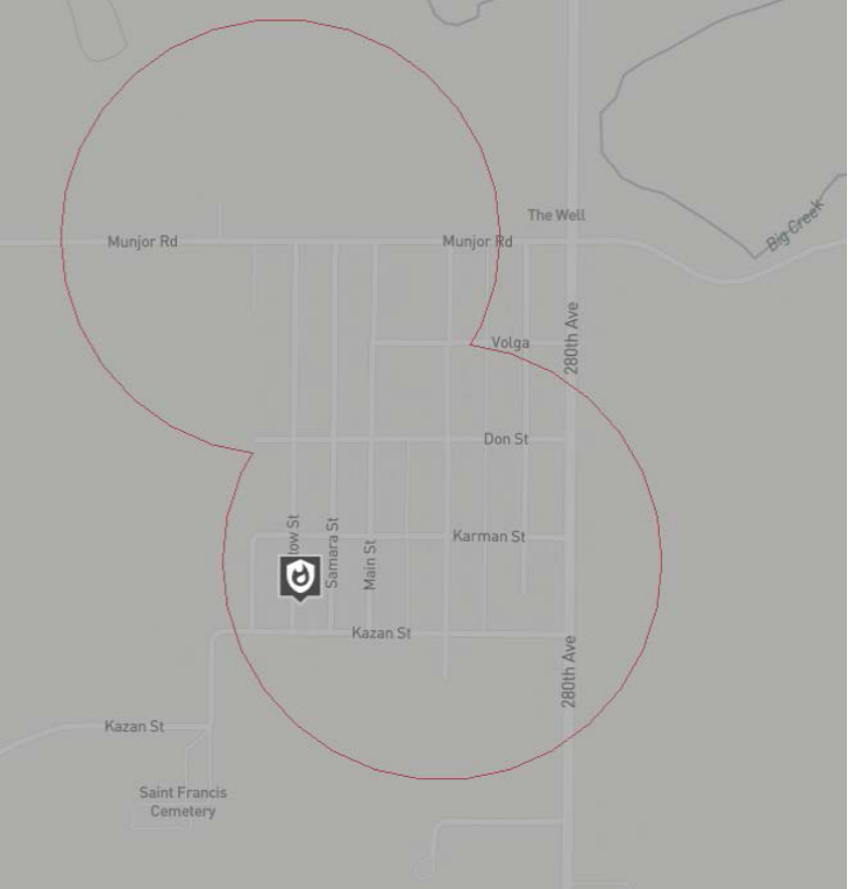 Map of Munjor highlighting potentially eligible residents for better insurance premiums.