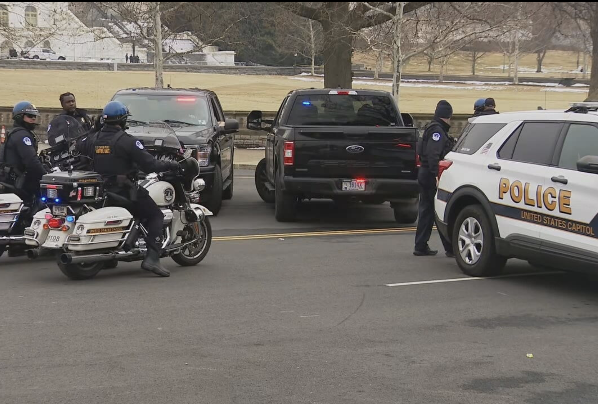Police on the scene near the U.S. Capitol on Tuesday -photo courtesy WJLA