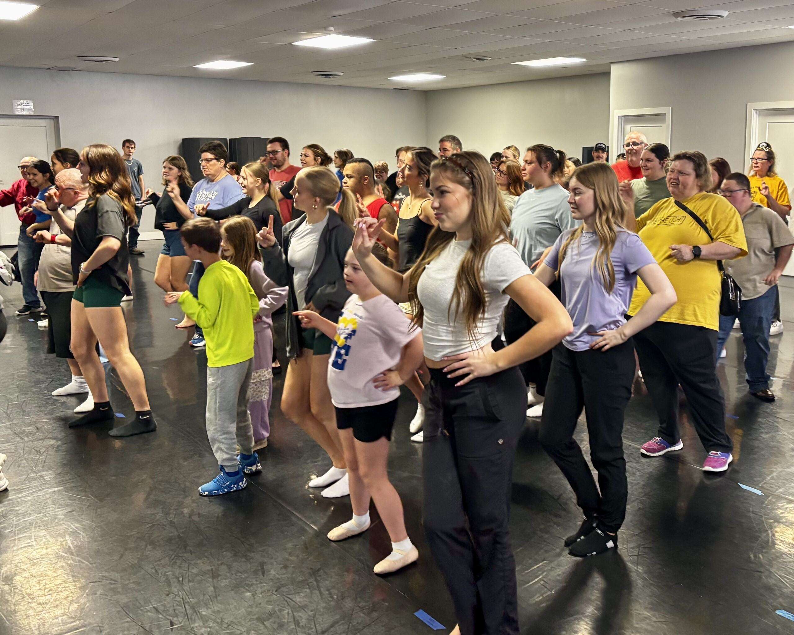 Many dancers from Styles Dance Centre were paired with individuals from Developmental Services of Northwest Kansas to guide them through rehearsals. Photo by Tony Guerrero/Hays Post