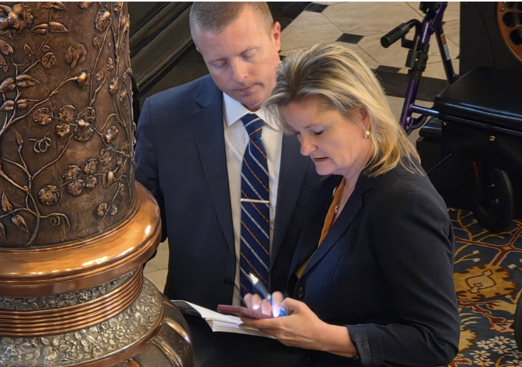 Sen. Cindy Holscher gave the Kansas Senate a rough estimate of how likely they were to be assaulted in a bathroom by a trans person, determining their risk was .00083%. (Photo by Morgan Chilson/Kansas Reflector