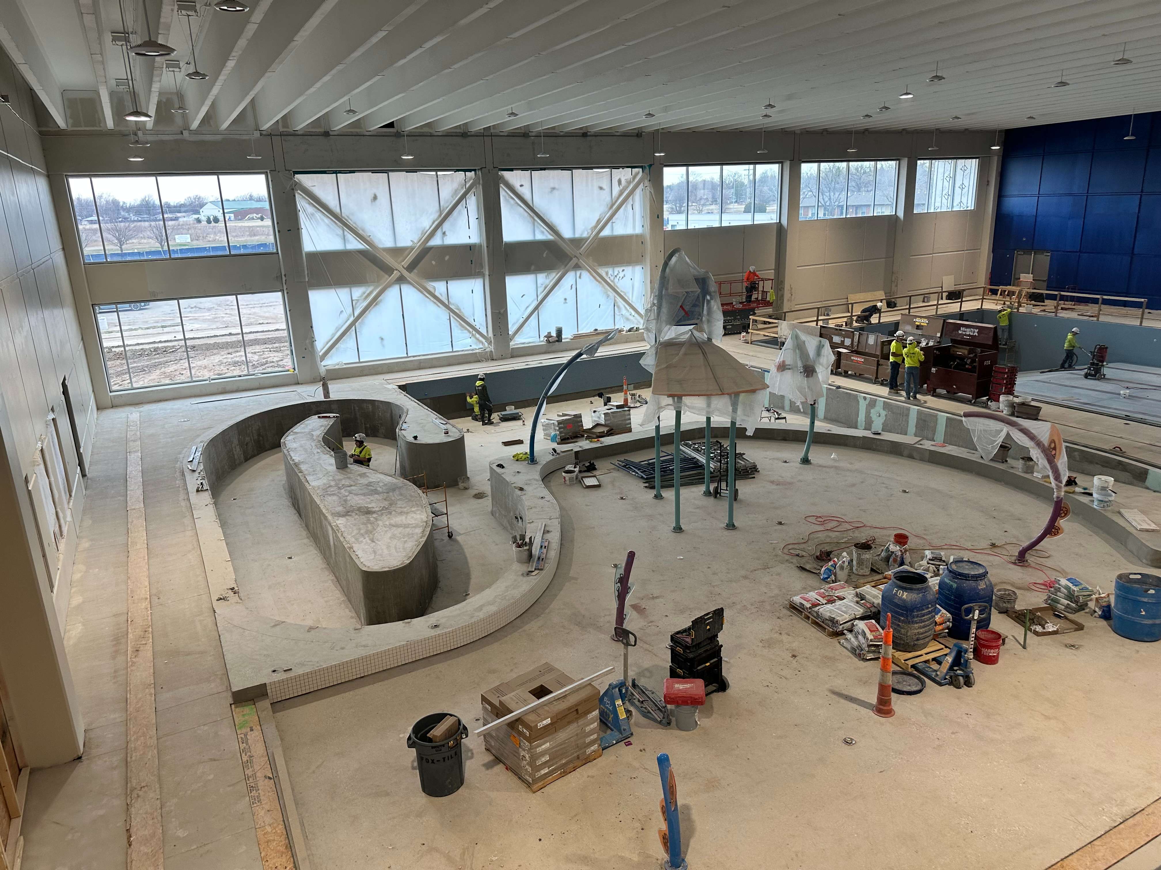 Construction continues on the New Hutchinson YMCA. Feb. 17, 2026 (Hutch Post photo)