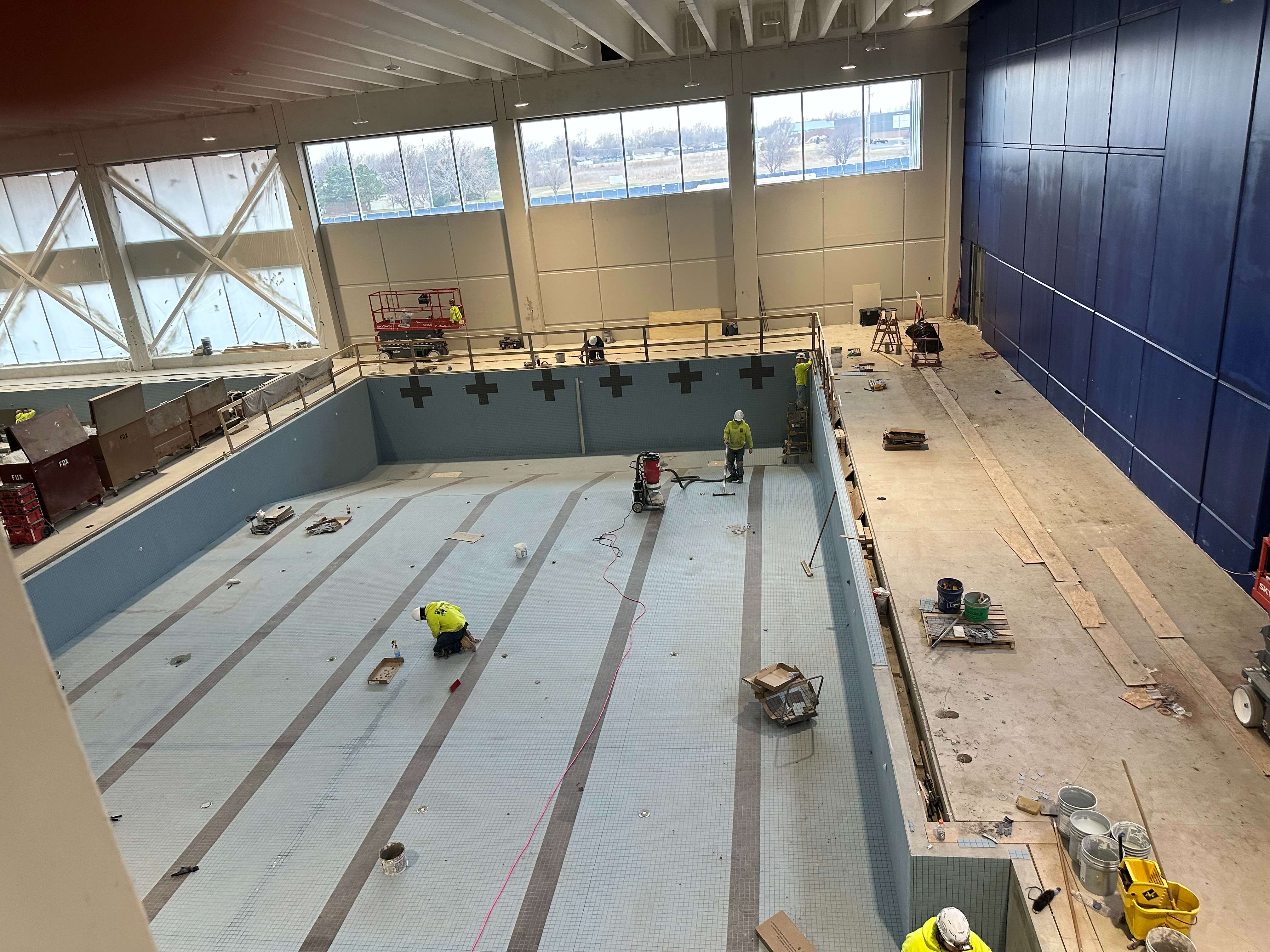 Construction continues on the New Hutchinson YMCA. Feb. 17, 2026 (Hutch Post photo)