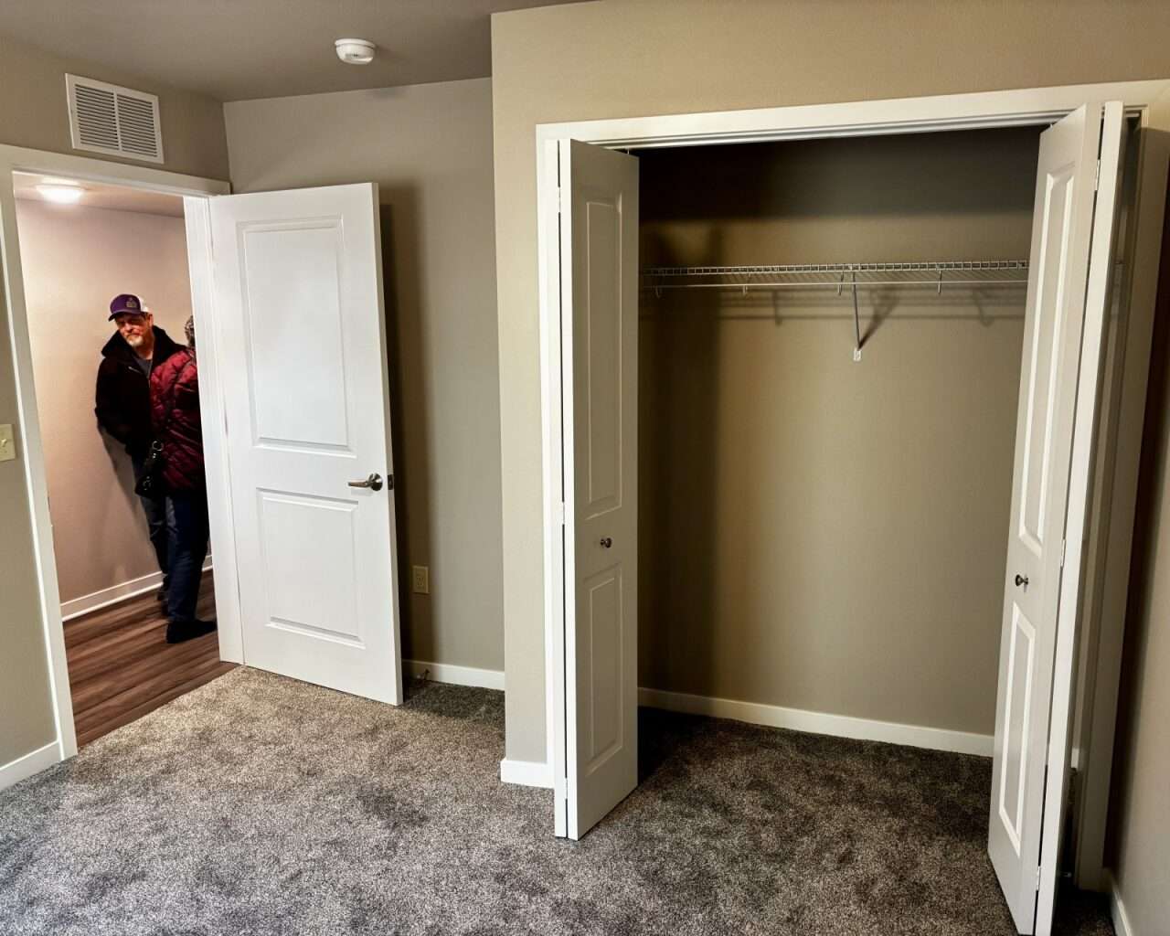 One of the two bedrooms of a regular duplex unit at Flintwood Senior Housing in Russell. Photo by Tony Guerrero/Hays Post
