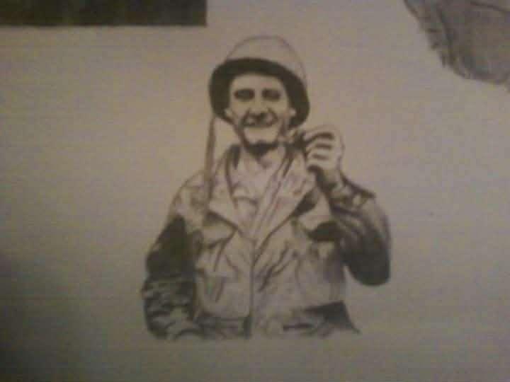 A drawing of Fr. Emil Kapaun that Chase Kear drew following the removal of his frontal lobe. Courtesy photo