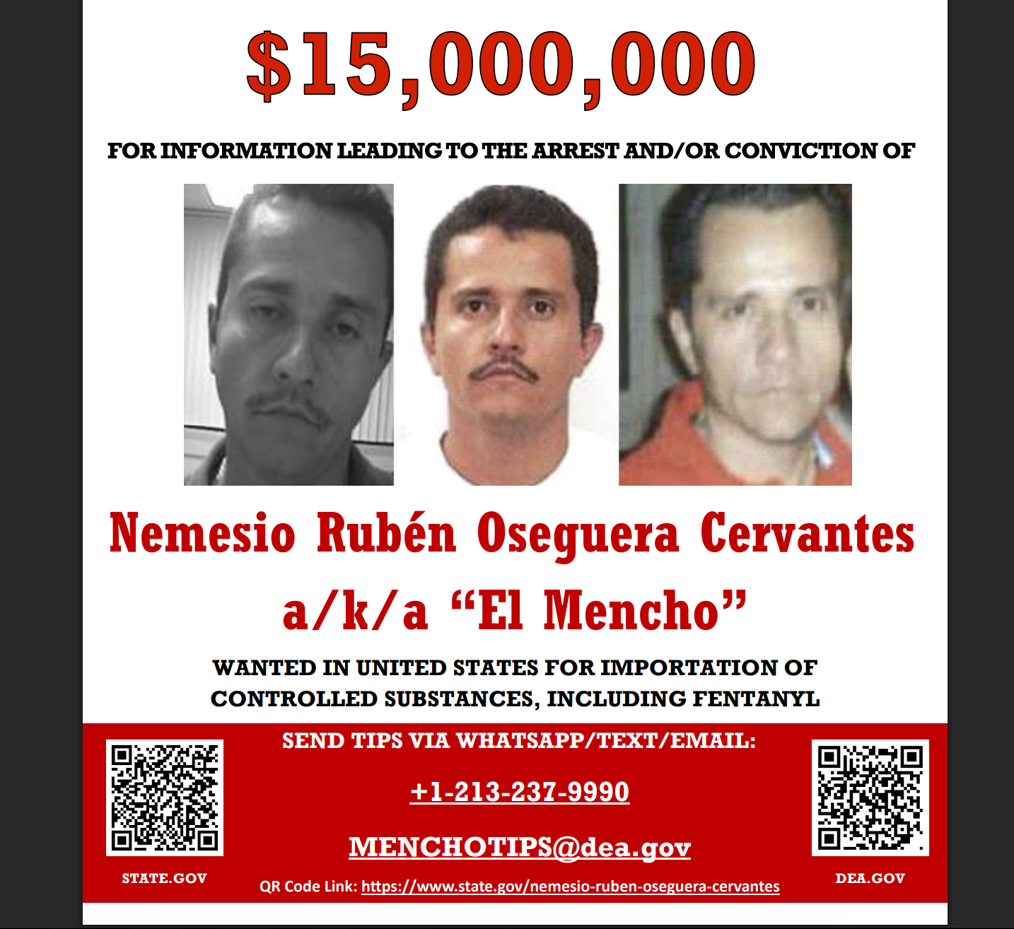 On Sunday, troops targeted Nemesio Rubén Oseguera Cervantes, known as “El Mencho,” in the western state of Jalisco. and killed him, according to the Mexican Army. - Photo U.S. Department of State