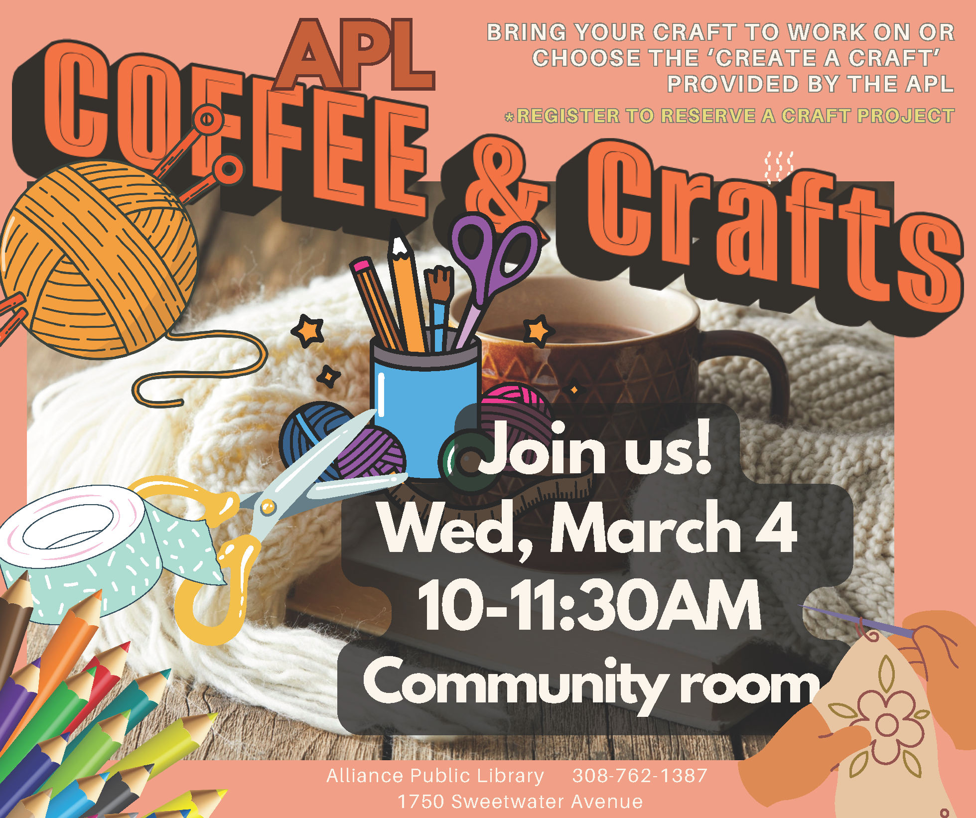 Coffee &amp; Crafts (courtesy Alliance Public Library)