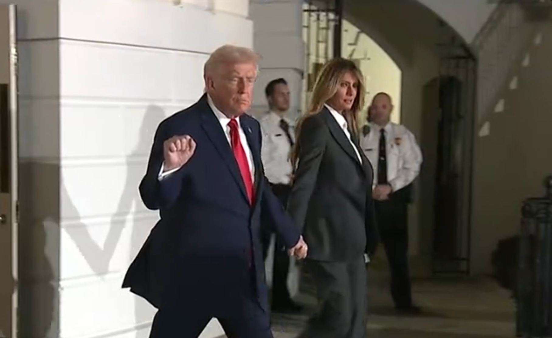 The President and First lady leave the White House prior to the State of the Union-image courtesy CSPAN