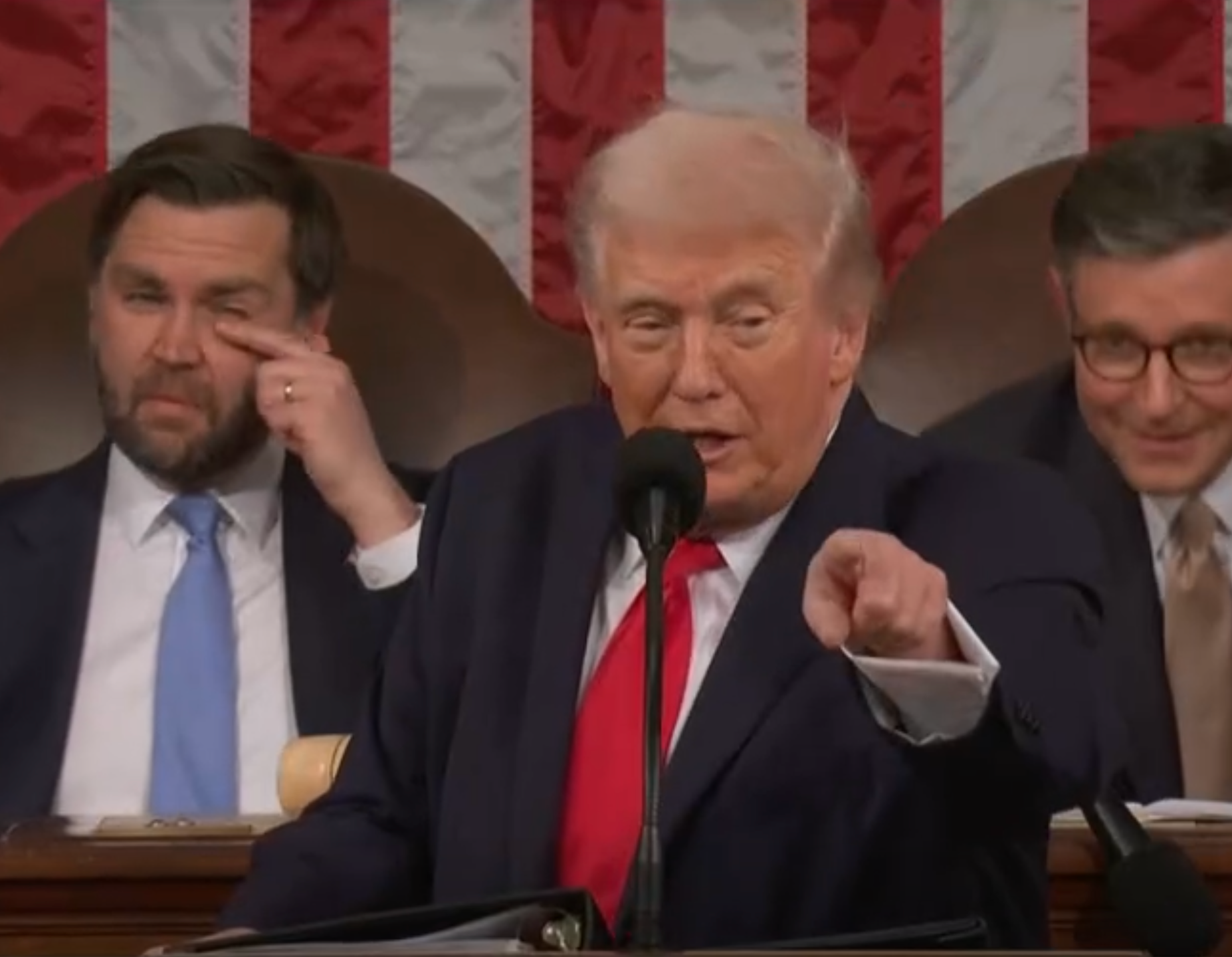 President Donald Trump during his State of the Union Address on Feb. 24, 2026 Image from CSPAN video