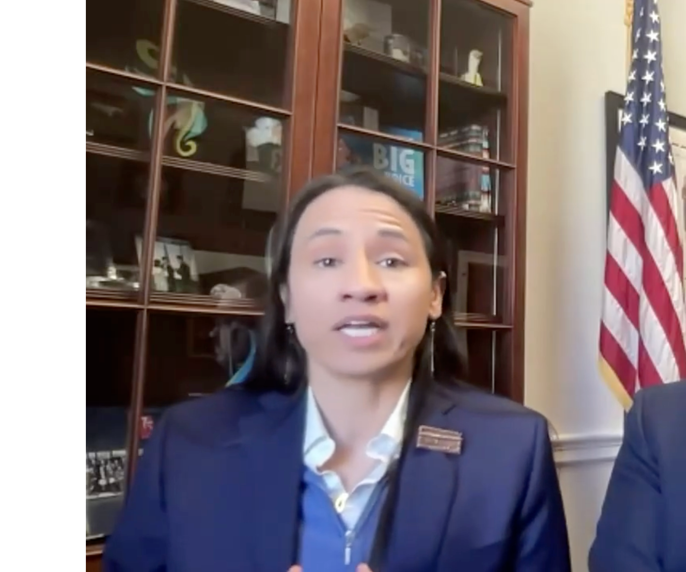  U.S. Rep. Sharice Davids from a recent video call)