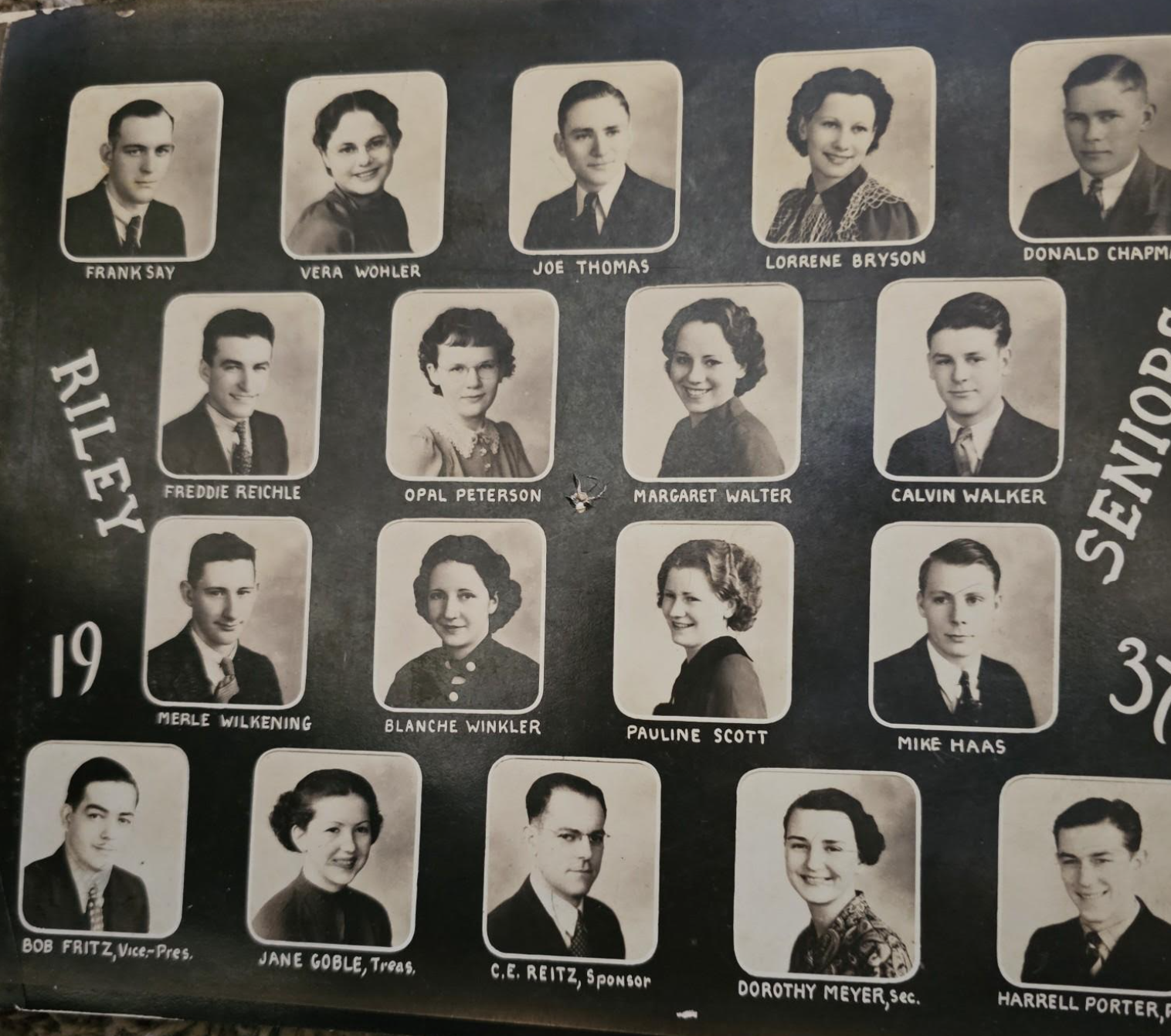 Class of 1937 yearbook photo of Pauline VanDerbur (listed as Pauline Scott).