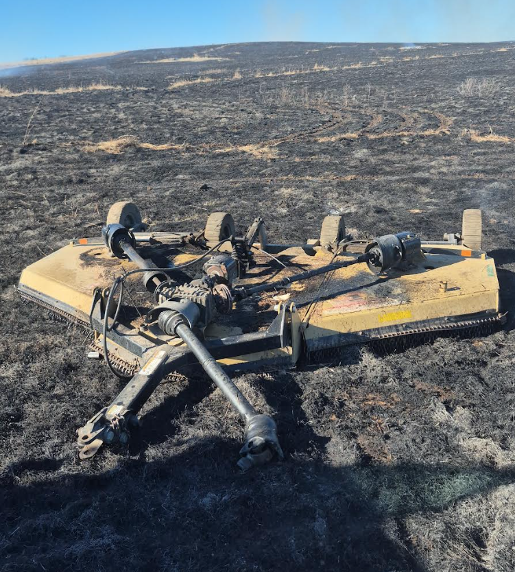Land Pride mower deck after Feb. 26 afternoon fire. Courtesy of Saline County Sheriff's Office.