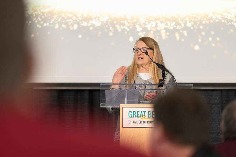Nancy Sundahl was named Citizen of the Year at Saturday's Great Bend Chamber Banquet. (photo by Brandon Steinert)