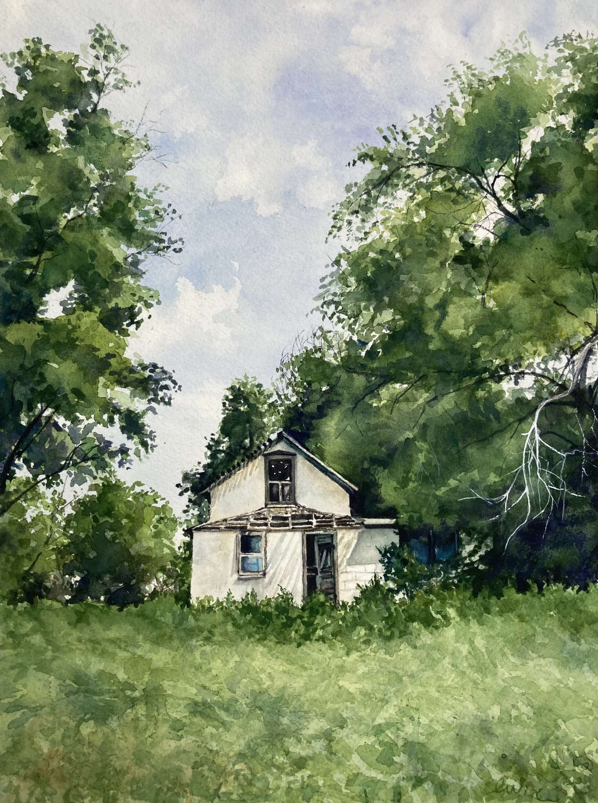 "Showing Rib" watercolor landscape by Amy Warfield. Image courtesy Amy Warfield