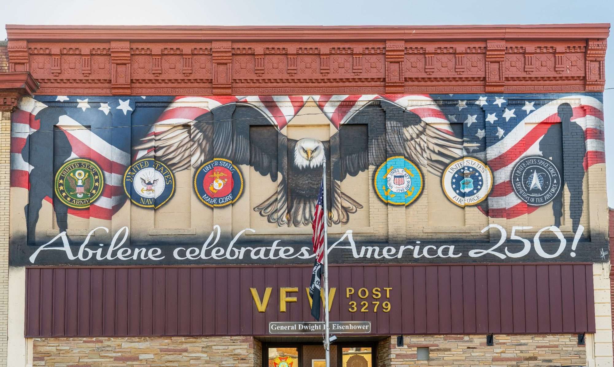 Abilene, KS America 250 Mural. Courtesy of Abilene Convention &amp; Visitors Bureau