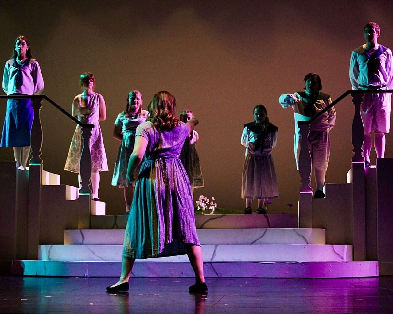 Maria Rainer during a musical number with the von Trapp children. Photo by Tony Guerrero/Hays Post