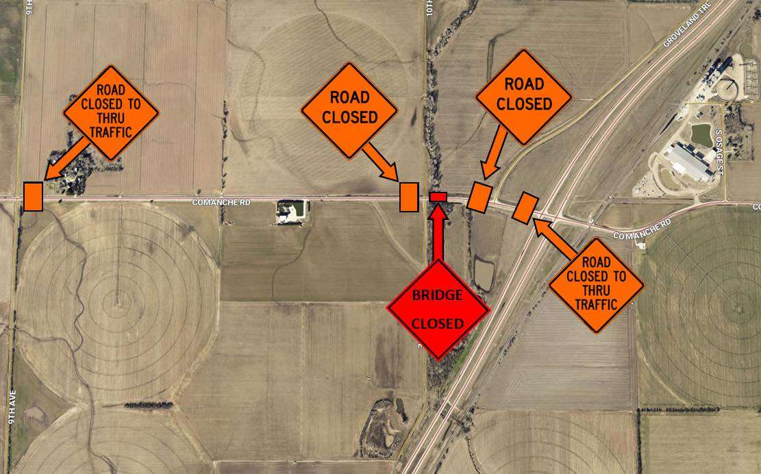 McPherson County Bridge Detour (Image courtesy of McPherson County Public Works)