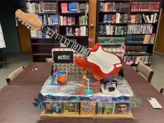 Mitchell students found a range of CD cases for their second-place sculpture.