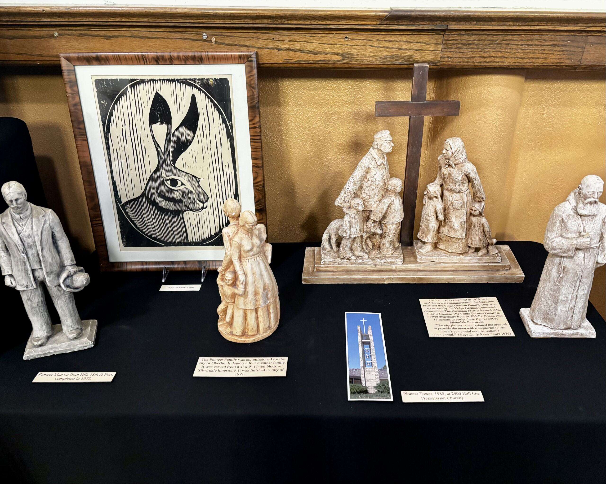 Several art pieces belonging to Pete Felten on display at his celebration of life. Photo by Tony Guerrero/Hays Post