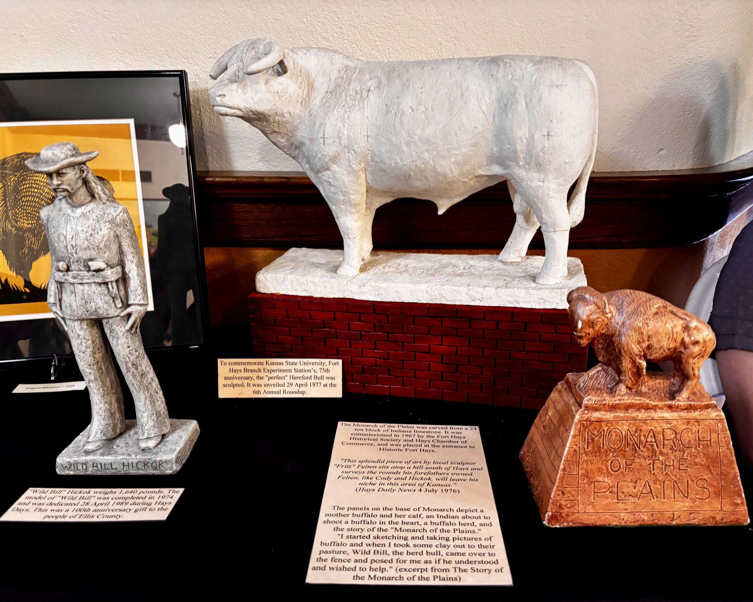 Several replica art pieces made by Pete Felten that can be found in Kansas. Photo by Tony Guerrero/Hays Post