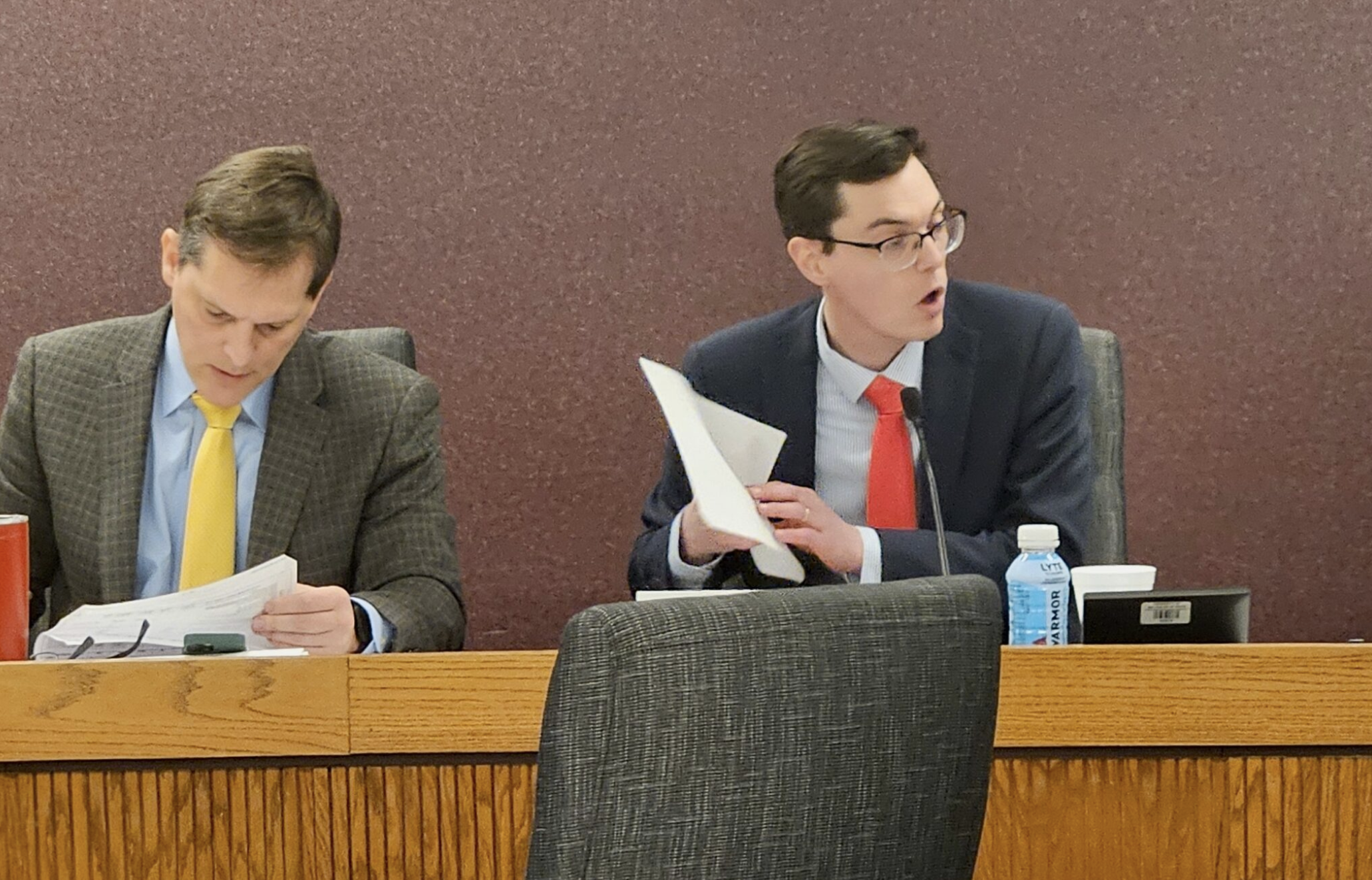  State Rep. Dirk Deaton, R-Seneca and chairman of the House Budget Committee, explains his spending proposals during a Monday hearing. (Rudi Keller/Missouri Independent)