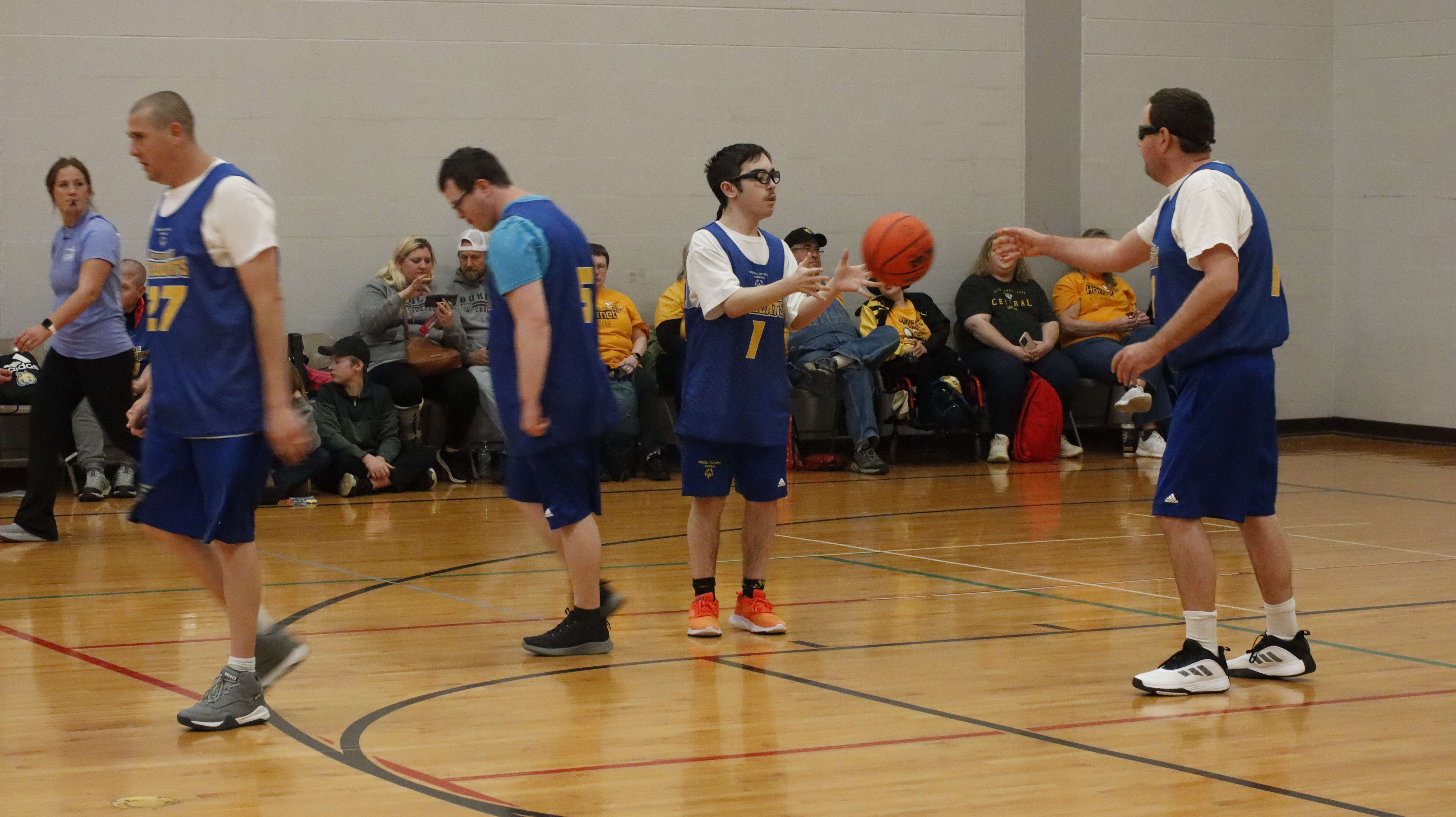 Athletes at the 2025 State Basketball and Cheerleading tournament in Hays. Photo courtesy of Special Olympics Kansas