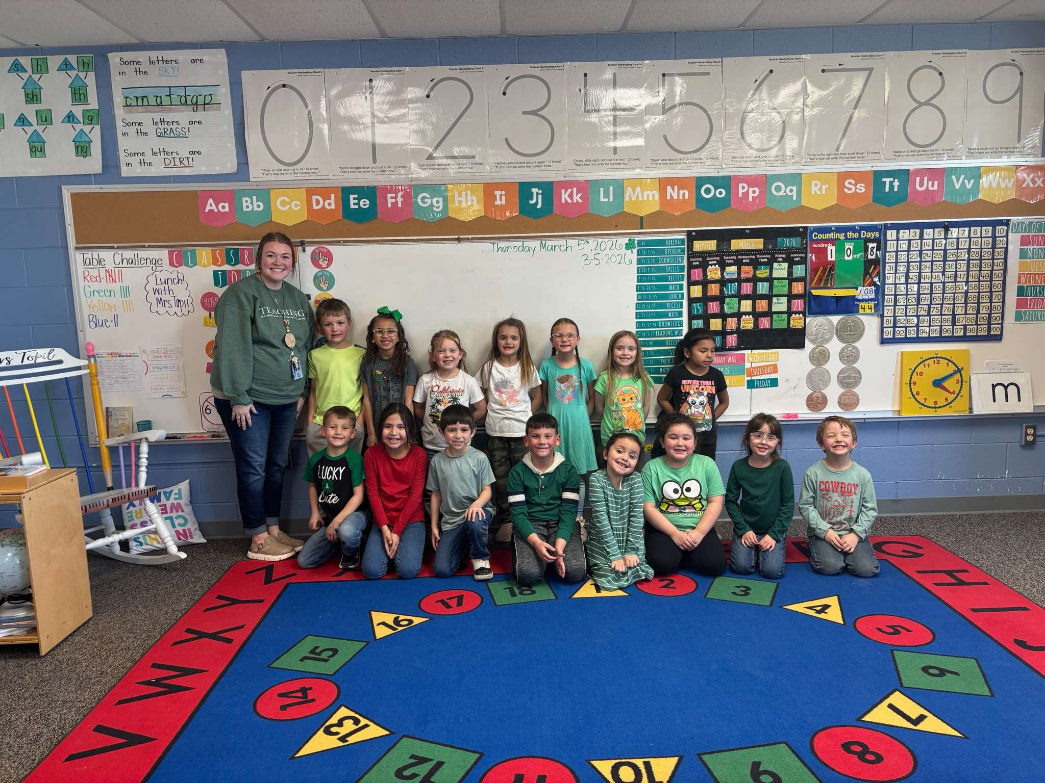 Mrs. Topil's class at Emerson Elementary, above, won KAB's recent school recycling contest. Their 156 pounds of plastic and aluminum won the kids a pizza party on KAB along with their peers in Mrs. Iske's class who turned in 130 pounds.