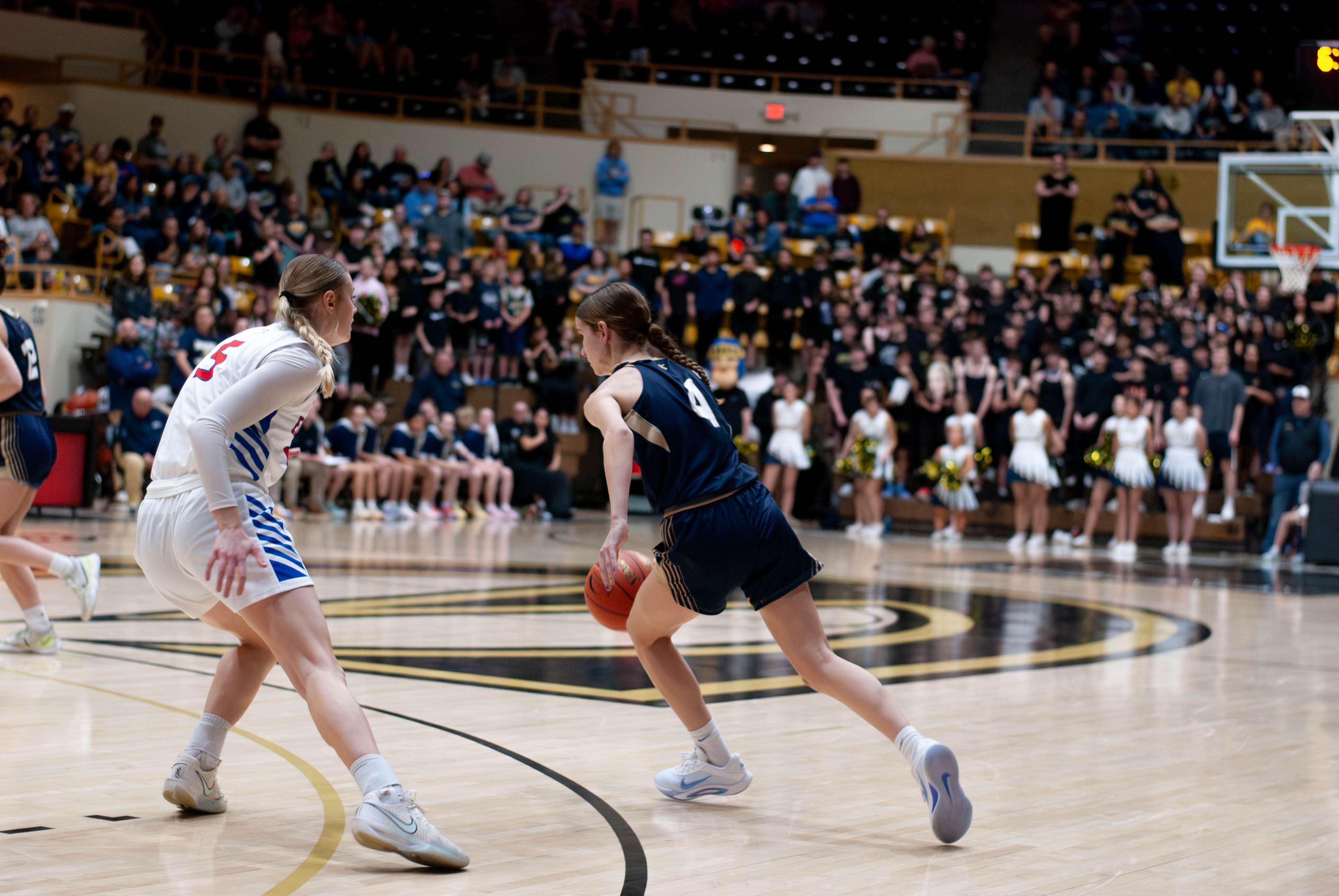 Skylar Douglas drives to the basket. Photo by Trae Toelle
