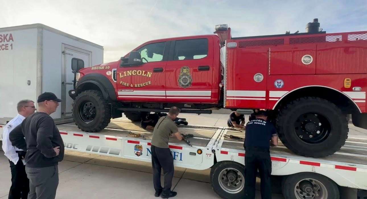 Lincoln Fire and Rescue loads for a trip to western Nebraska to help fight Morrill Fire and Cottonwood Fire. Photo Lincoln Fire & Rescue