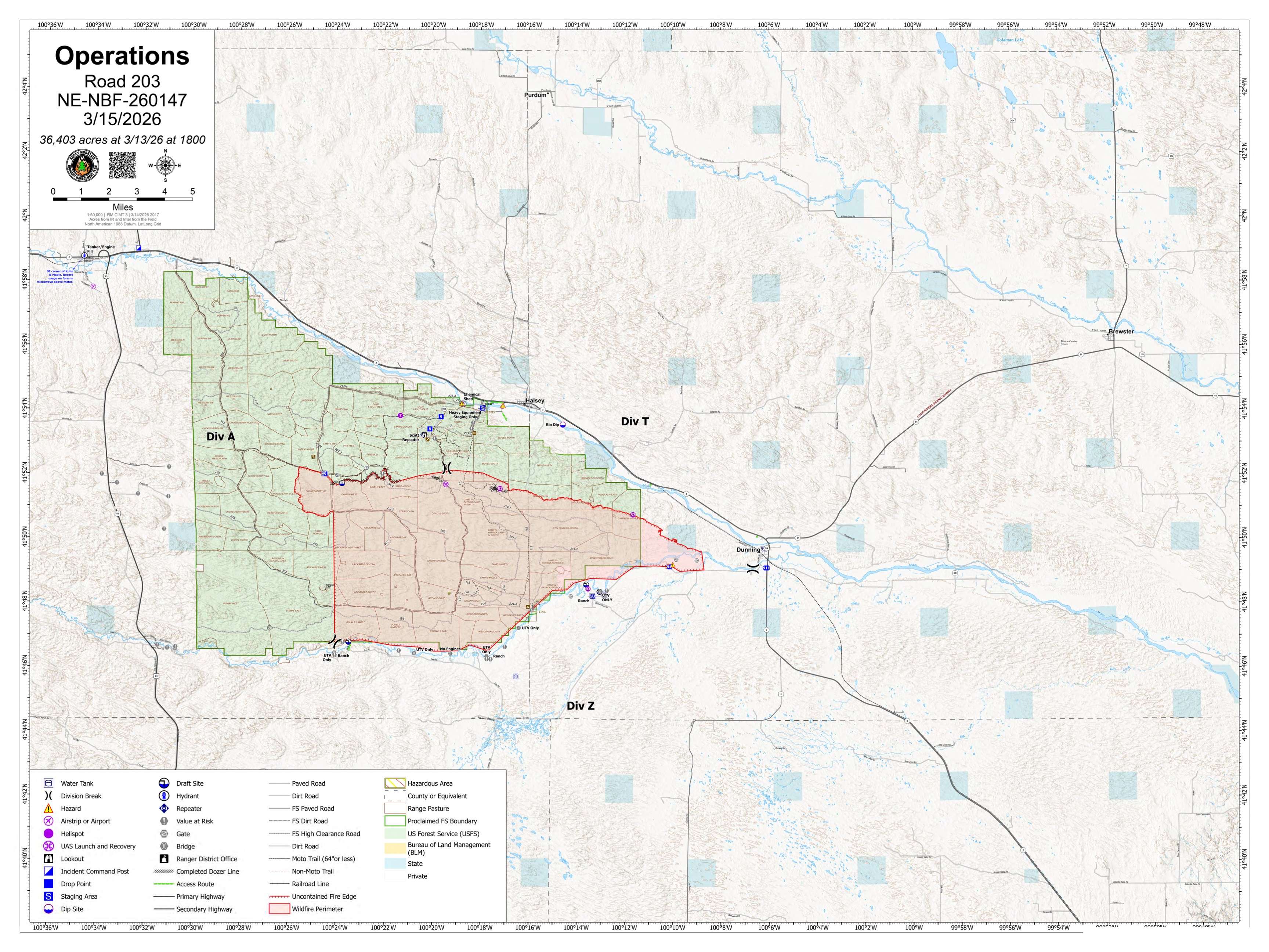 Road 203 Fire Map March 15, 2026