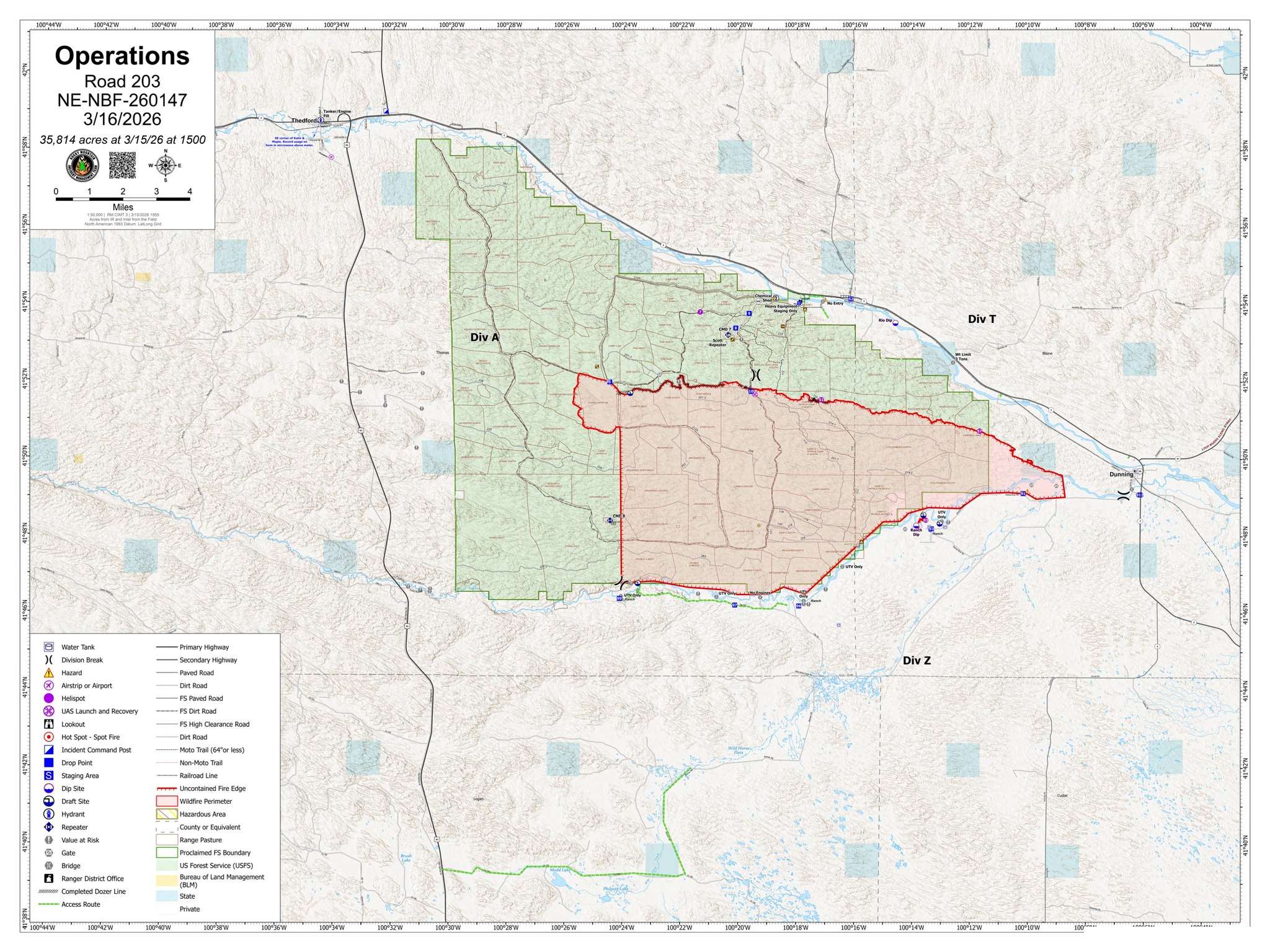 March 16, 2026 Road 203 Map Update from Rocky Mountain Incident Management Team 3.