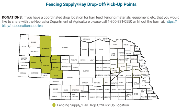 Fencing Supply/Hay Drop-Off/Pick-Up Points (courtesy NDA)