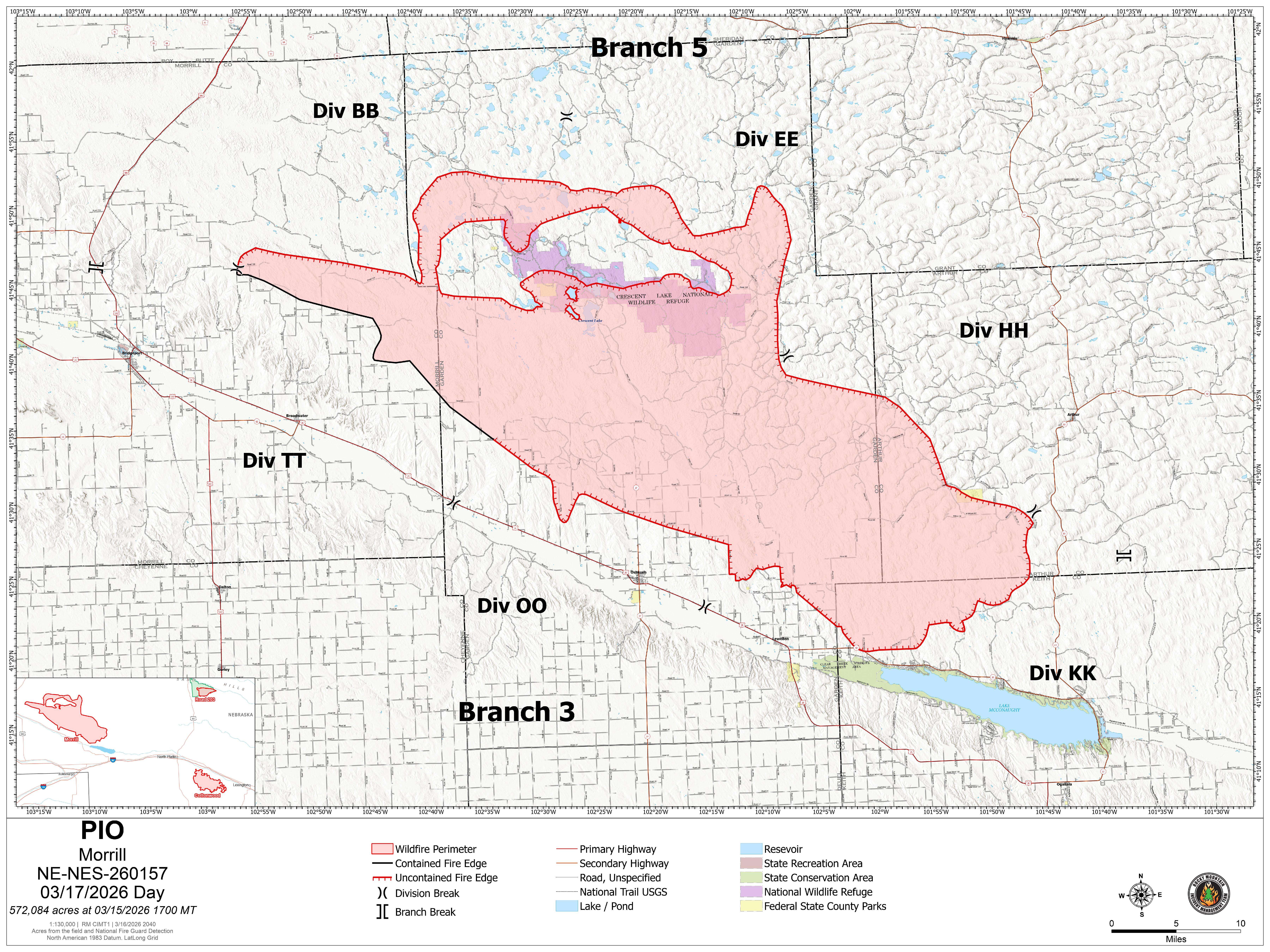 Morrill Fire Map, March 17, 2026 (courtesy NEMA)