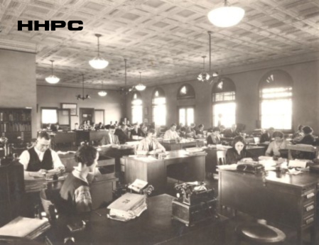 Carey Salt Co. Office Building Interior - Was 121 E. Ave. B - Now 127 E. Ave. B - 1921. Courtesy of the Conard-Harmon Collection.