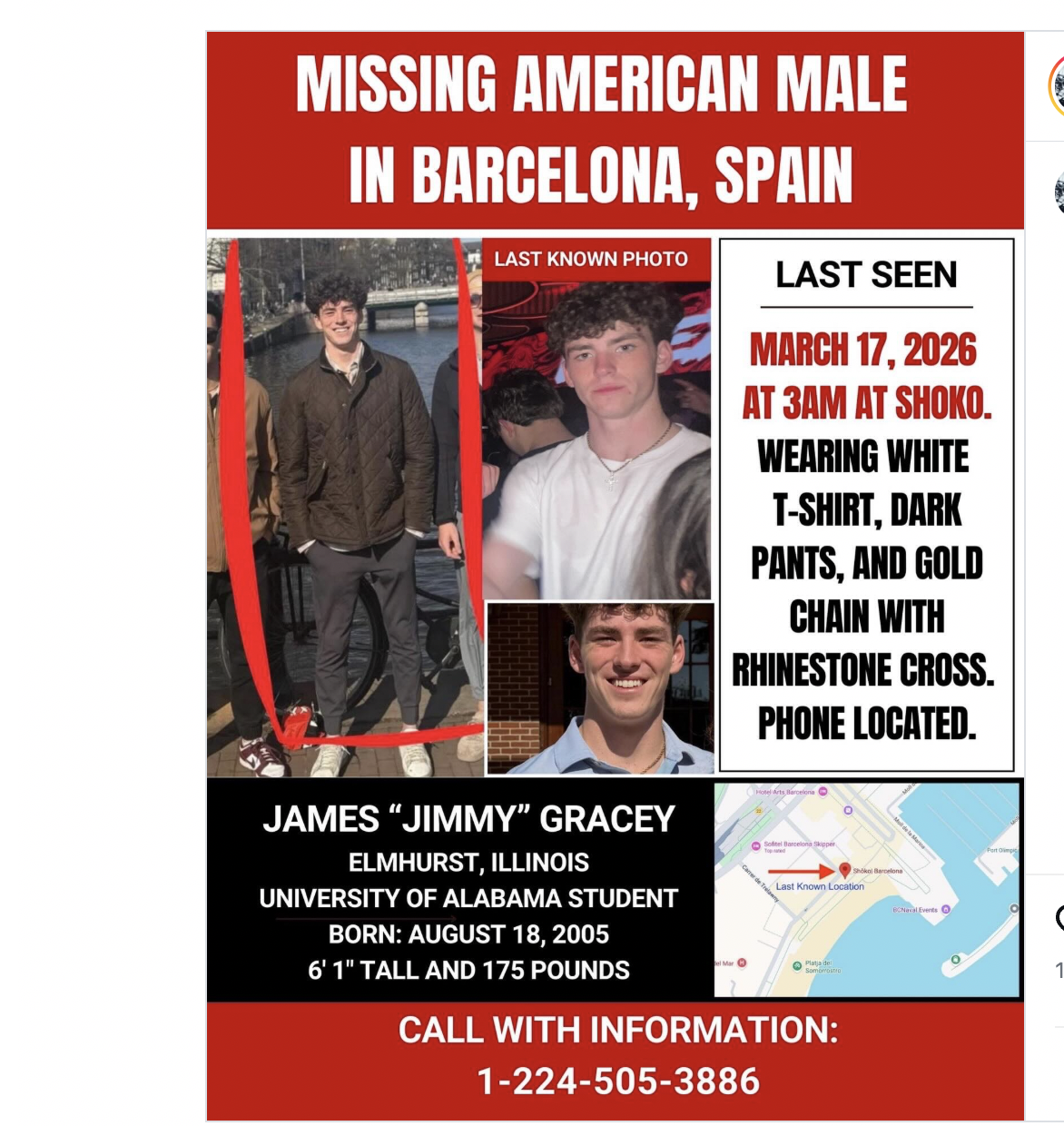 Police: US college student, missing in Spain, is found dead