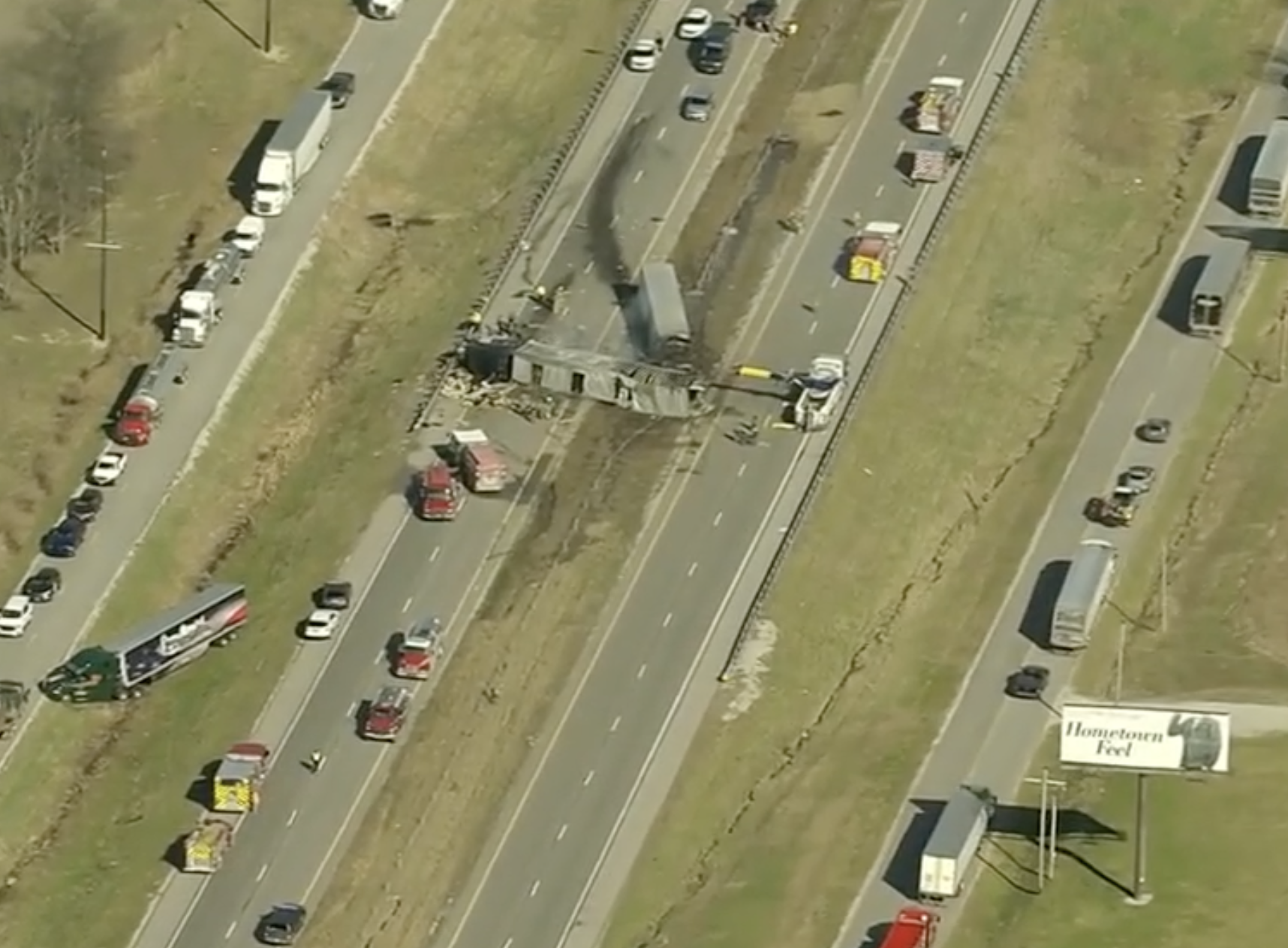 Photo of the crash scene courtesy KMBC