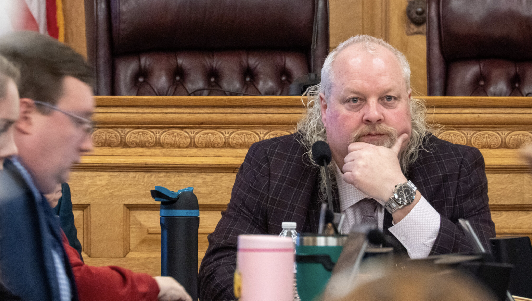  Rep. Tom Kessler, a Wichita Republican and chairman of the House Federal and State Affairs Committee, convinced House members to reverse course and adopt a compromise with the Kansas Senate to repeal a 22-year-old state law granting in-state tuition rates at public colleges and universities for qualified students who live in Kansas and remain in the United States without legal status. (Photo by Sherman Smith/Kansas Reflector)