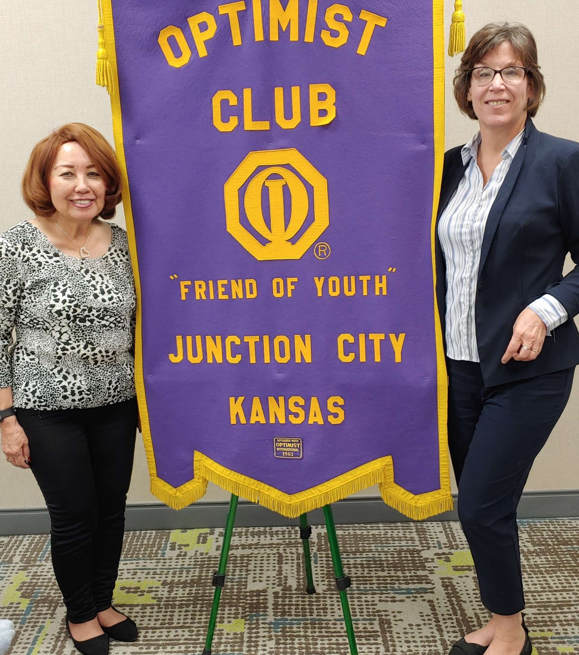 Pictured left to right are Nita Miller, JC Breakfast Optimist Club President and Mary Hogan, Ladies Reading Club President