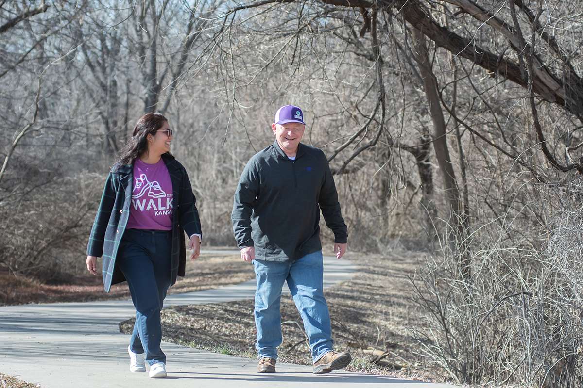 More than 4,000 people annually participate in Walk Kansas, an eight-week health challenge offered through extension offices in Kansas. Community health workers help to steer Kansans toward Walk Kansas and other programs offered in their communities. Photo courtesy K-State Extension
