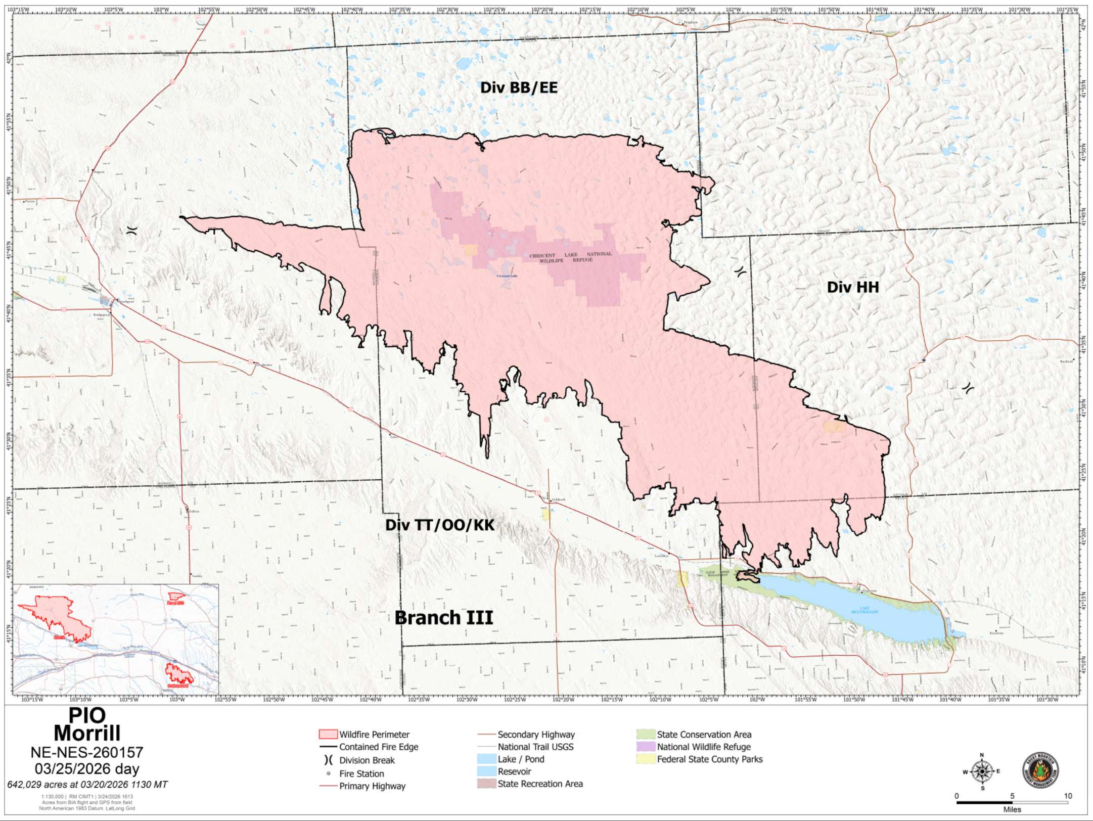 Morrill Fire Map Update, March 26, 2026 (courtesy NEMA).