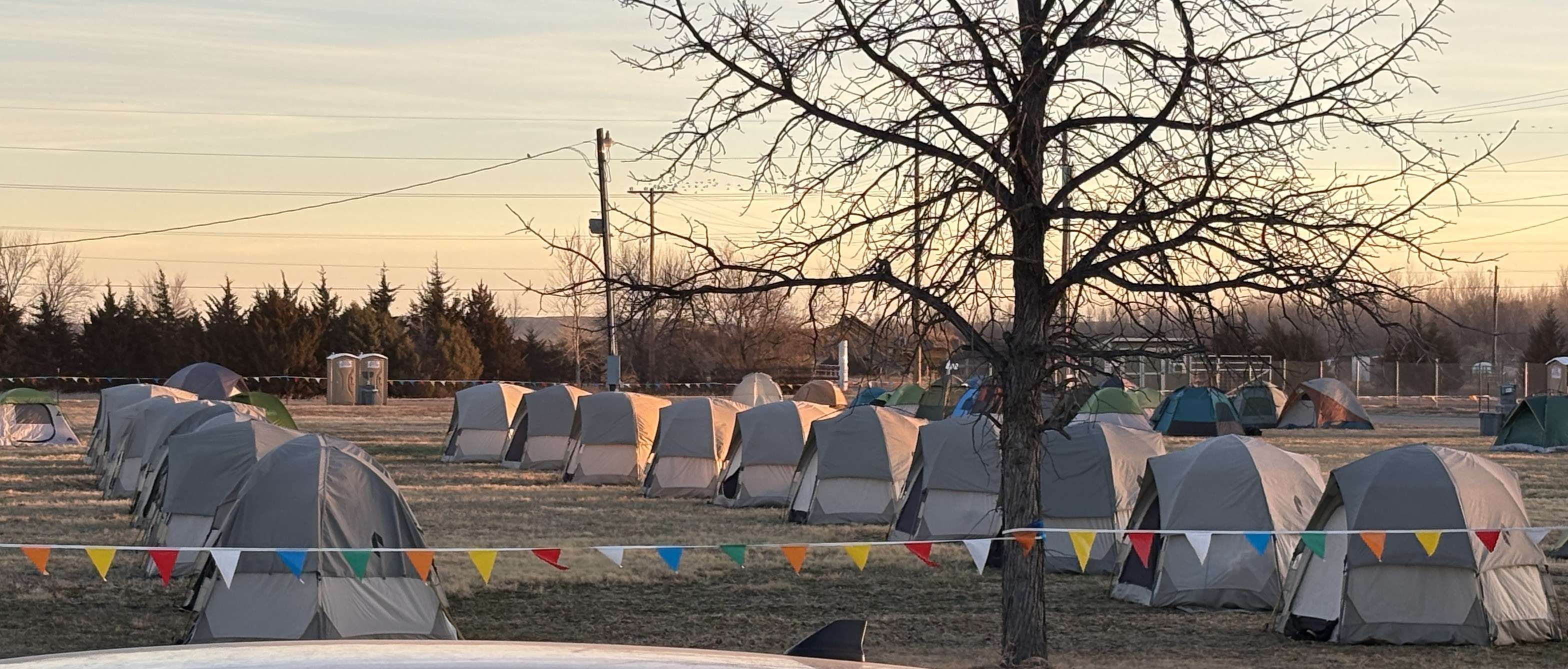 Fire Camp tents set up for quick response. (Rocky Mountain Complex Incident Management on Cottonwood Fire)