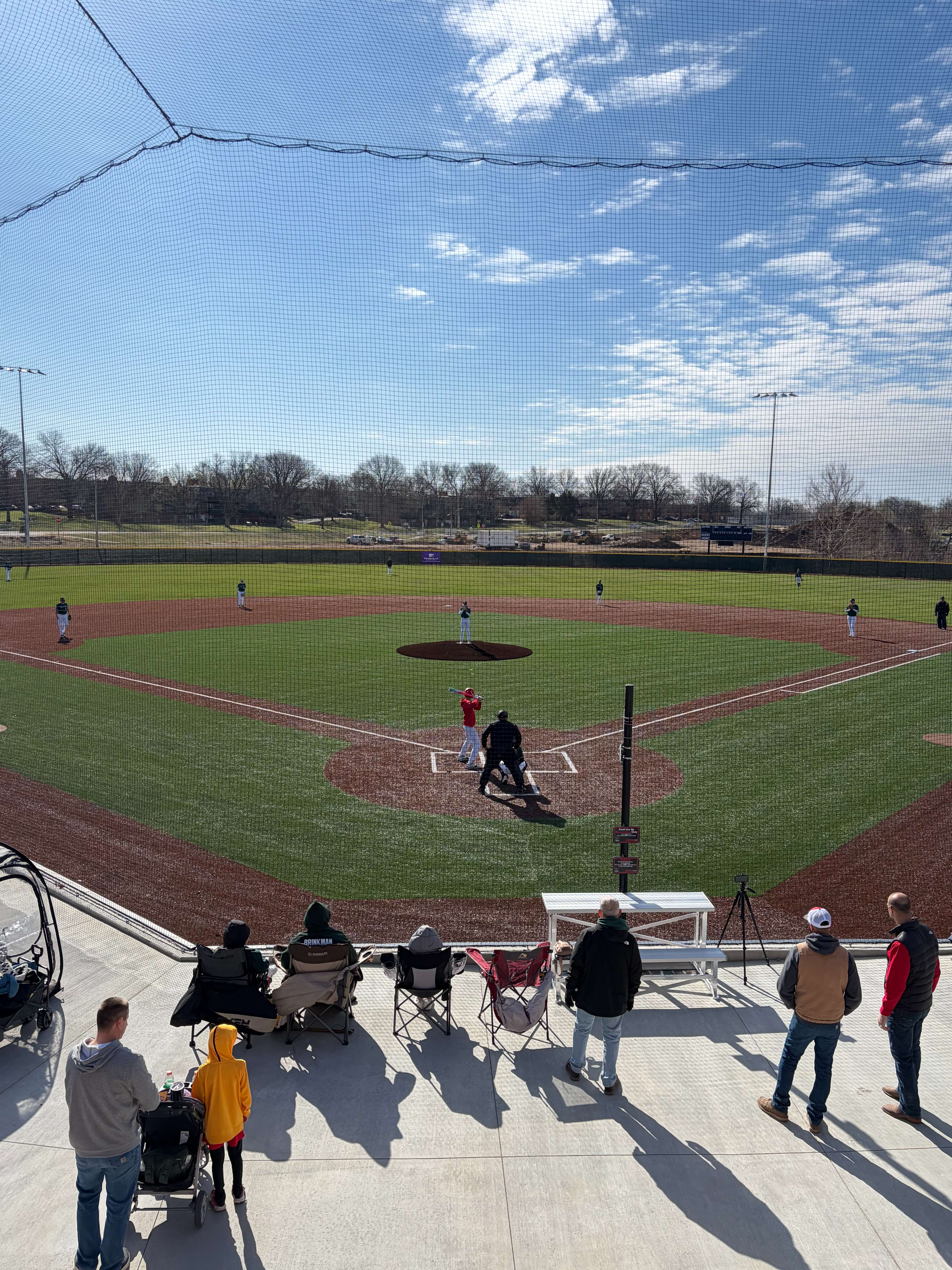View of one of the baseball fields from the Tindall Family Viewing Deck