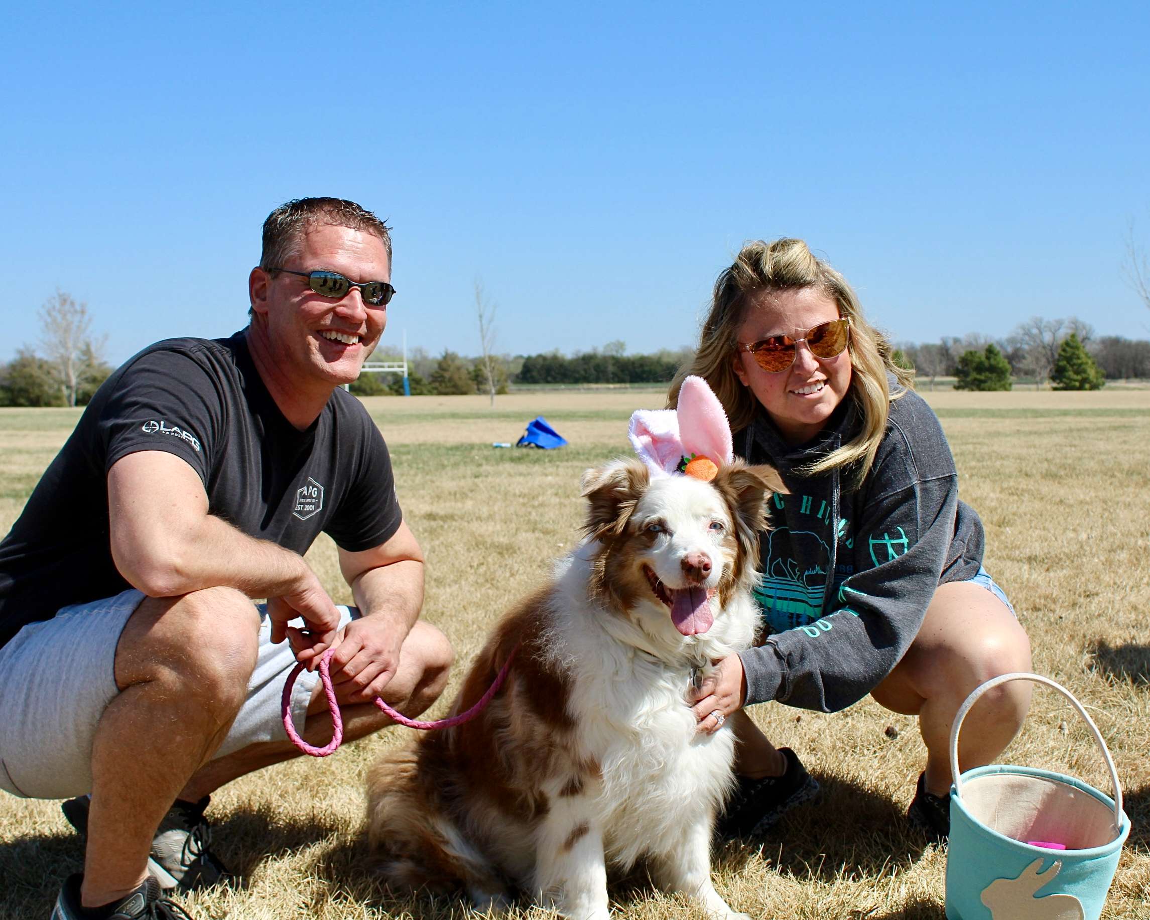 A happy dog after a successful Doggie Day Egg Hunt at the Bickle Schmidt Sports Complex in Hays. Photo by Tony Guerrero/Hays Post