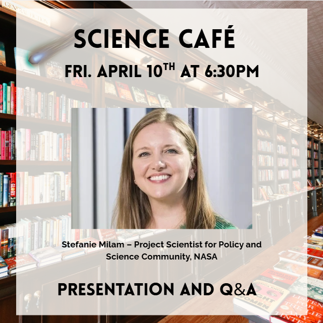 Dr. Stefanie Milam, Project Scientist for policy and Science Community for NASA's&nbsp;Goddard Space Flight Center in Greenbelt, Maryland currently works on the James Webb Telescope to speak at Red Fern Booksellers in downtown Salina - Photo, Red Fern Booksellers