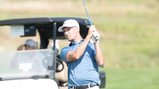 Corey Scullion shoots a 4-under 67 in the opening round on Monday, at the Sam Proal in Pueblo, CO. Scullion is tied for third after 36 holes and the Blue Dragons are fifth.