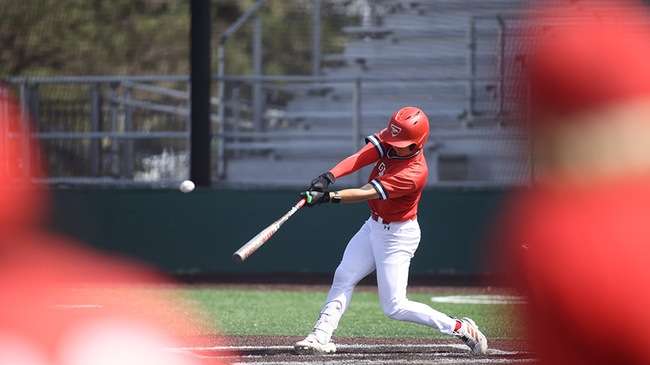 Blue Dragon Baseball drops an 11-3 midweek decision to the Cowley Tigers on Tuesday at Hobart-Detter Field. (Billy Watson/Blue Dragon Sports Information)