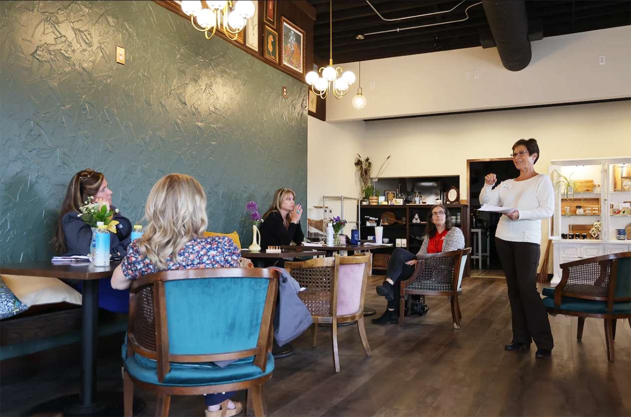 The Breakout session at the 2024 CEC Conference in Sidney, Neb., was led by Sharon Hueftle, right, with the South Central Economic Development District. Photo Russell Schaffer.