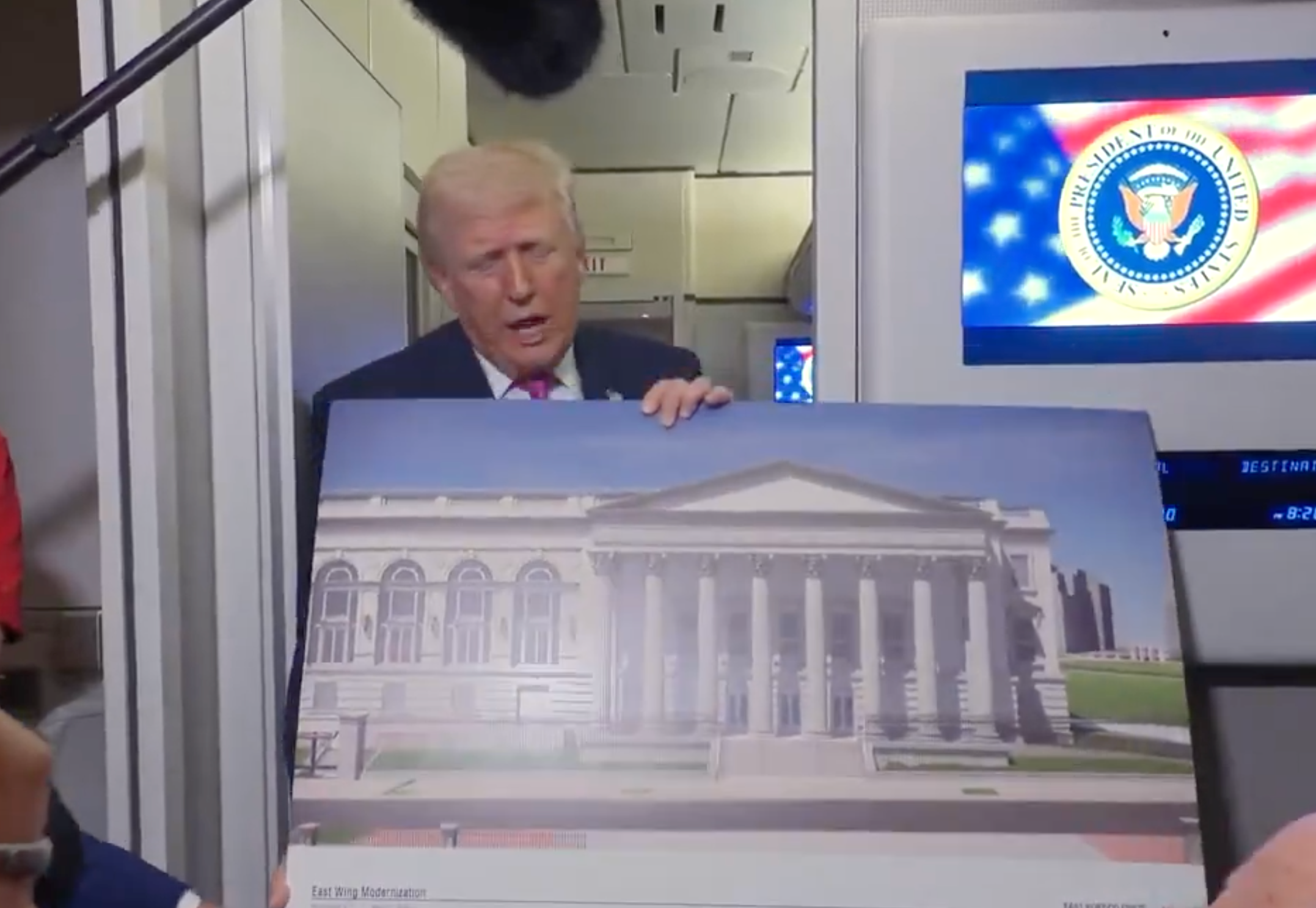 File -President Trump sharing image of his ballroom project -image from White House video