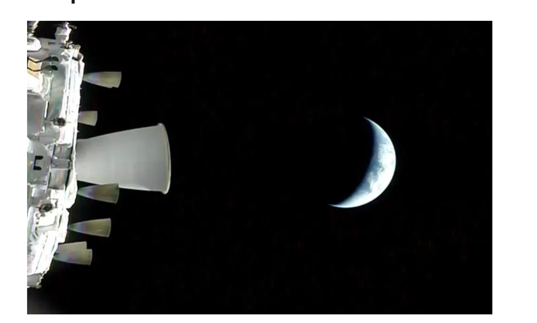 In this photo provided by NASA, a view of the Earth from NASA's Orion spacecraft as it orbits above the planet during the Artemis II test flight, on Thursday, April 2, 2026.